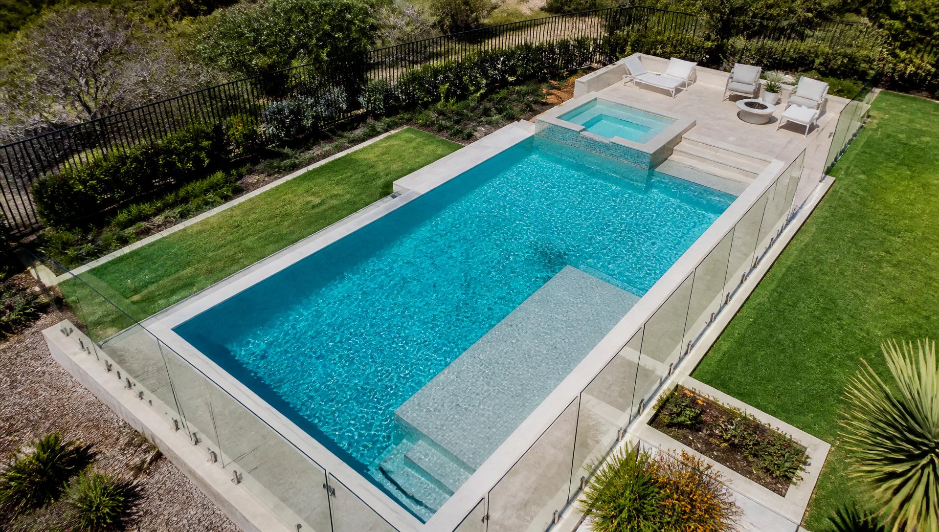 A beautifully renovated modern swimming pool in a Western Australian backyard